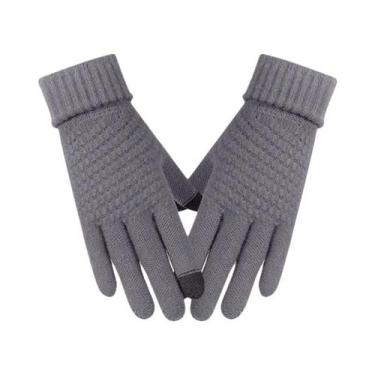 Imagem de Luvas De Inverno Grossas E Quentes De Tricô Com Tela Sensível Ao Toque