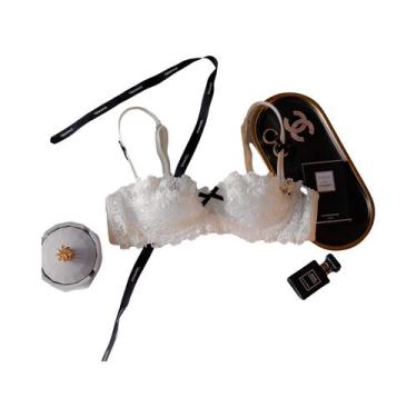 Imagem de Conjunto De Sutiã Sexy De Renda Com Efeito Push-up Para Mulheres, Copo