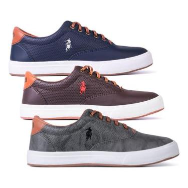 Imagem de Kit 3 Tenis Casual Masculino Moderno Via Polo Confortável Leve Macio, 