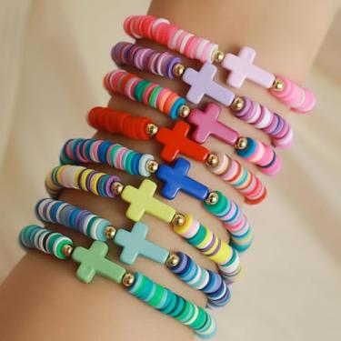 Imagem de Pulseiras cruzadas feitas à mão para mulheres e homens, corda de nylon ajustável, trançada, conjunto de joias cristãs, presentes de batismo de páscoa, Medium, Latão, Sem Pedra Preciosa