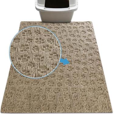 Imagem de Tapete de armadilha Drymate premium para gatos (71 cm x 86 cm), design de patas para areia – absorvente/à prova d'água/à prova de urina – lavável na máquina, durável (feito nos EUA)