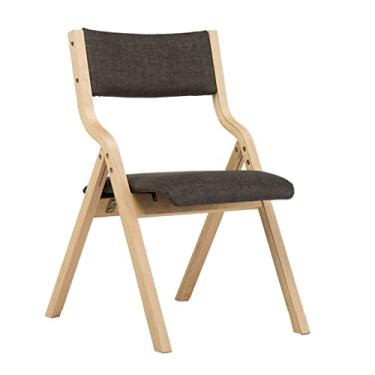Imagem de Cadeiras de jantar dobráveis estofadas de madeira maciça - assentos acolchoados, poltrona elegante - ideal para áreas de recepção, fácil de armazenar - conjunto de mesa e cadeira dobrável