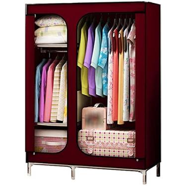 Imagem de U5GAAALPPQ9 Guarda-roupa aberto al guarda-roupa portátil economize espaço 2 portas guarda-roupa 168 110 45 cm cabideiro (cor: D tamanho: 168 110 45 cm) (A 168 * 110 * 45 cm)