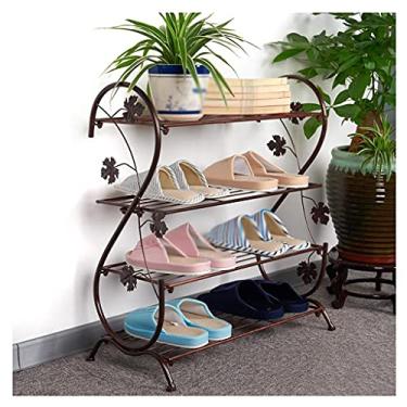 Imagem de U5GAAALPPQ9 Sapateira de armazenamento de sapatos de ferro forjado multicamadas rack de armazenamento de sapatos de dormitório de estudante organizador de sapatos quarto sala de estar corredor