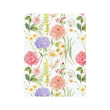 Imagem de xigua Lençol de berço colorido de algodão rosa para meninas e meninos, lençol macio e respirável adequado para berço padrão e cama de criança pequena