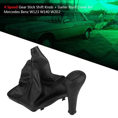 Imagem de Naroote Conjunto de Capa de Bota de Manopla de Mudança de Marcha para W123 W140 W202, Handebol Ergonômico de Cabeça de Vara de 4 Velocidades, para Entusiastas de Carros e Proprietários de