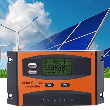Imagem de aqxreight Controlador Solar PWM - Regulador de Painel Solar 20A 12V/24V Com Display LCD, Portas USB Duplas e Avançado para Carregamento Eficiente da Bateria