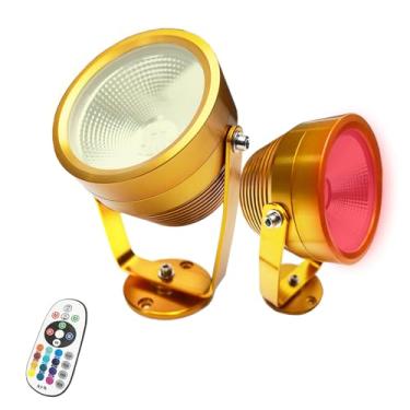 Imagem de Refletor externo RGB 3W com controle remoto, 16 cores e 4 modos dinâmicos, IP67 à prova d'água, luz de inundação de paisagem de ângulo ajustável de 270° para árvore, planta, pátio, decoração de férias