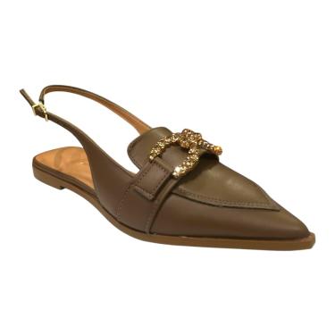 Imagem de Sapatilha Fem Vizzano Slingback Aplicação Marrom 1449.103