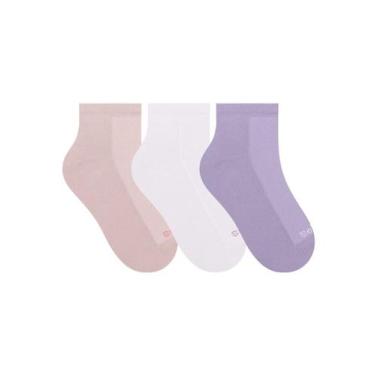 Imagem de Kit/3 Meia Cano Curto Selene 2940.001 Infantil Básica Algodão T. 25/28