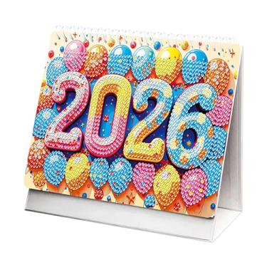 Imagem de Calendário 2026 para mesa | Calendário de mesa 2026 com strass | Agenda mensal de janeiro a dezembro para escritório, escola, estante de livros, professor, família, estudantes, crianças, Natal
