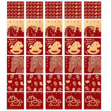 Imagem de Envelope vermelho chinês, pacote de cavalos fofos de ano novo de 2026 | Bolsos para dinheiro da sorte do ano novo chinês - para festival de primavera, inauguração de casa, aniversário, festa de