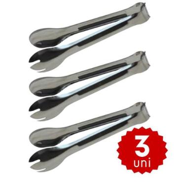 Imagem de Kit de Pegador de Inox 20cm Multiuso Salada Carne Frios Salgado - SQ, 