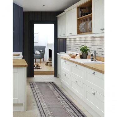 Imagem de Tapete Passadeira Emborrachada Antider 65cm Venda Por Metro Barrado Cinza