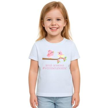 Imagem de Camiseta Pássaros Irmã Ansiosa Estampa Personalizada - Use P4, Branco,