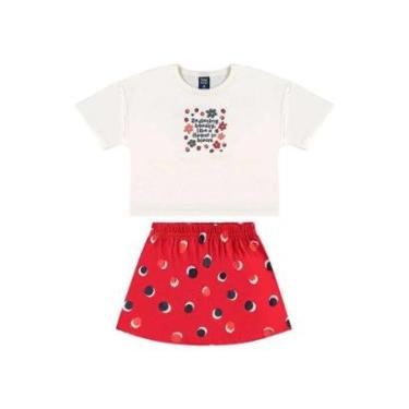 Imagem de Conjunto Cropped e Short-Saia Bee Loop-Feminino