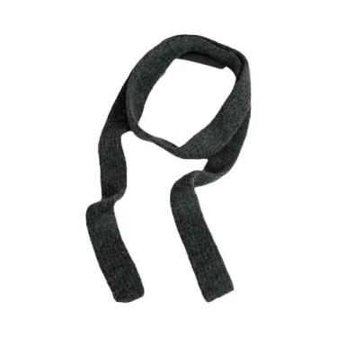 Imagem de Cachecol Feminino Listrado De Pelúcia Fino E Estreito Estilo Coreano D