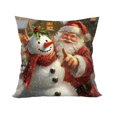 Imagem de Capa De Almofada Decorativa De Natal Do Papai Noel Para Sofá E Decoraç