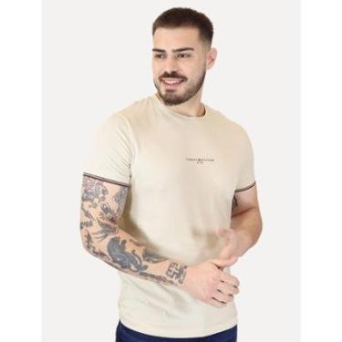 Imagem de Camiseta Tommy Hilfiger Masculina Slim Fit Logo Tipped Creme-Masculino
