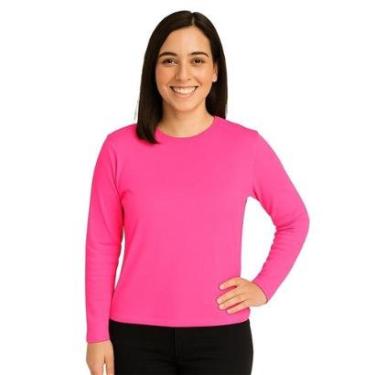 Imagem de Camiseta Manga Longa Segunda Pele Feminina Lisa Dry Academia Fit-Feminino