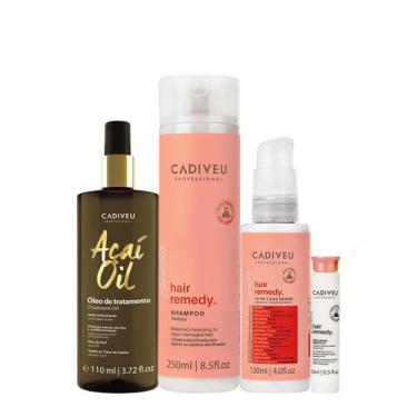 Imagem de Kit Cadiveu Essentials Hair Remedy Shampoo Leave-in SOS Sérum Ampola e
