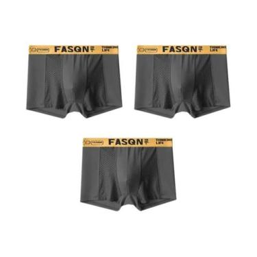 Imagem de Cuecas De Luxo Masculinas Tamanho Grande 3PCS Finas E Respiráveis De S