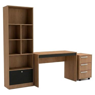 Imagem de Mesa Escrivaninha Com Gaveteiro e Estante Para Escritorio B31 NOVAM