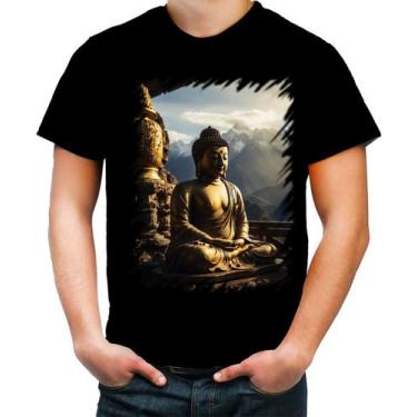 Imagem de Camiseta Colorida Estátua de Buda Iluminado Religião 4 - Kasubeck Stor