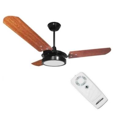 Imagem de Ventilador de Teto com Controle Remoto Valen LED 18w Preto Mogno Vente