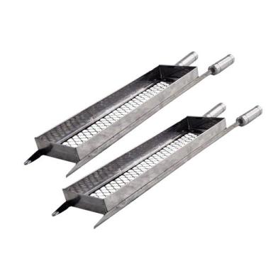 Imagem de Kit 2 Grelha Cesto Inox, Legumes, Coração, Churrasco 68cm - LAURINDOS 