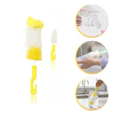 Imagem de Kit 20 Escovas Para Mamadeira e Bico Com Esponja Para Garrafa Copo Taç