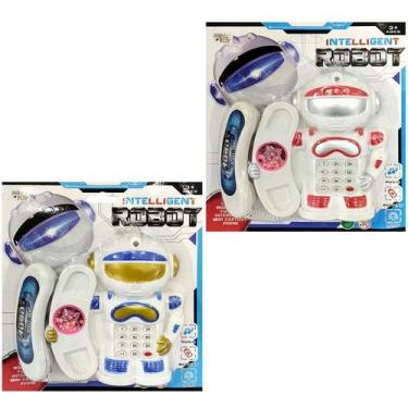 Imagem de Robô Telefone Musical Infantil Brinquedo Educativo Luz Som a Pilha Int