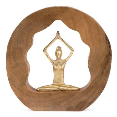 Imagem de Escultura Decorativa Yoga em Madeira 27cm 21894 Mart