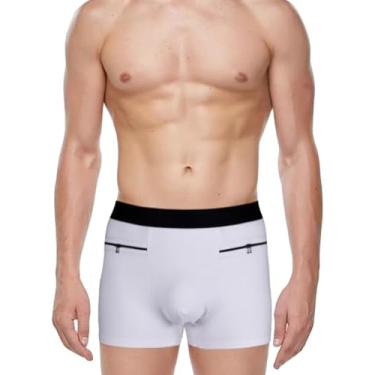 Imagem de Calcinha De Bolso Masculina Cueca Boxer Bolso Oculto Secreto Roupa Interior De Viagem Com Bolso Frontal Secreto, Style1, M