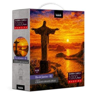 Imagem de Quebra-Cabeça Rio de Janeiro 1000 Peças Em Madeira Coleção Cidades Bra
