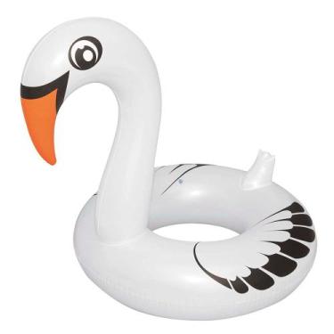 Imagem de Boia Inflável Cisne Perolado Branco com Abertura - Mor