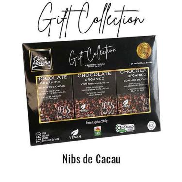 Imagem de Gift Collection De Chocolate Orgânico Com Nibs 70% Cacau Com 3 Barras