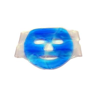 Imagem de Máscara de Gel para Rosto Relaxante - Alívio Dores de Cabeça, Febre, Anti Olheiras, Bolsas e Edemas (Azul)