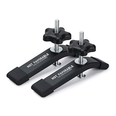 Imagem de Hot Favorable Grampos de fixação em T de alumínio, 16 cm C x 3 cm de largura - marcenaria e grampos - jateamento de areia fino preto anodizado - pacote com 2