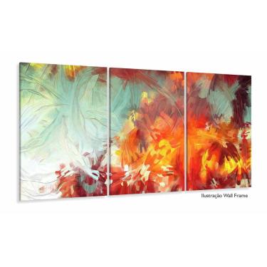 Imagem de Quadro Decorativo Abstrato Moderno sala quarto 120x60 3 peça