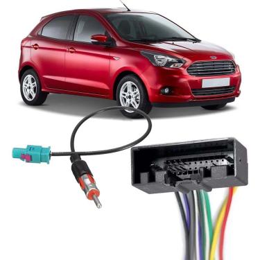 Imagem de Kit Chicote de Ligação + Chicote Adaptador de Antena Ford Ka 2015 2016 2017 2018