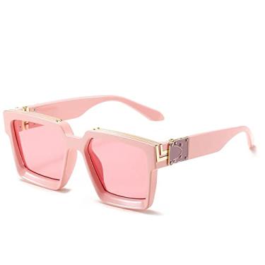 Imagem de Steampunk Sunglasses Men Luxury Designer Retro Trend Sunglasses Women Square Anti-Glare Driving Glasses Male,C21Pink,china