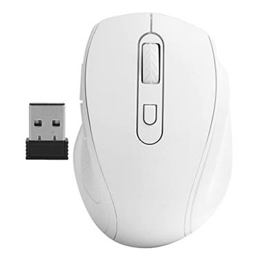 Imagem de Mouse, mouse óptico ergonômico de 2,4 GHz para escritório/jogos, 1600 dpi para notebook, computador desktop (branco)