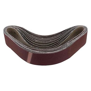 Imagem de 10 pçs 60/120/150/240 cintos de lixadeira de grão 40mm x 680mm cintos de lixamento abrasivos para madeira de metal macio moagem máquina-ferramenta de polimento, um