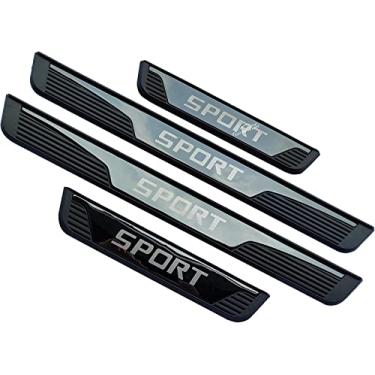 Imagem de GZBFTDH Protetor de proteção de peitoril da porta do carro, para acessórios Hyundai Accent 2017-2022, tampa de acabamento da placa de proteção de entrada da porta (VERMELHO)