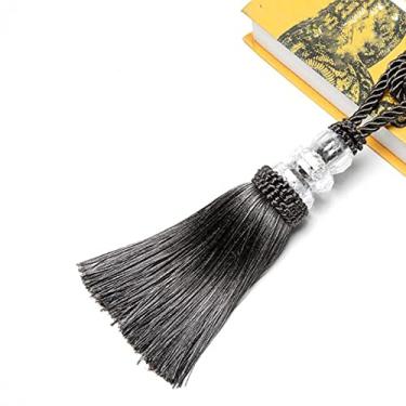 Imagem de 2 peças Gravata Cortina de Cristal Borla Frisado Corda Pendurada Gravata Decoração para Casa Cortinas Douradas Titular Cordão Fivela Atadura Acessórios de quarto, Carvão, 2 peças