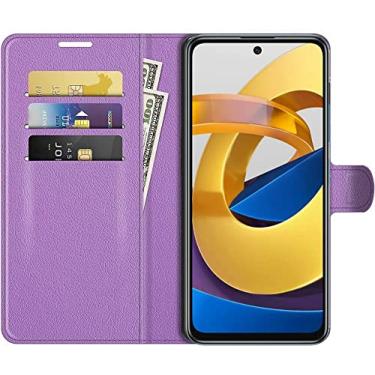 Imagem de Capa Capinha Carteira Para Xiaomi Poco M4 Pro 5g Tela 6.6 Case Couro Flip Wallet 360 (Lil�s)