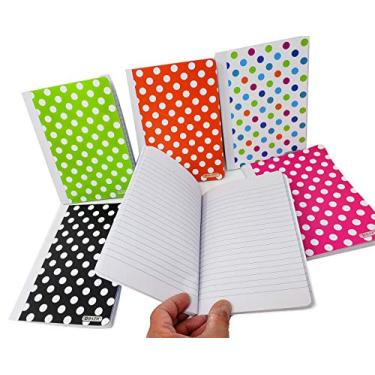 Imagem de Livro de Composição de 12,7 cm x 17,78 cm | Pequenos livros de notas | Livros de notas | Capa de Poly Polka Dot 80 páginas cada. (Pacote com 6)