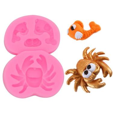 Imagem de Molde De Silicone Carangejo, Peixes, Fundo Do Mar