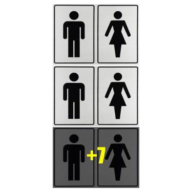 Imagem de Combo 10 Placas De Sinalização Banheiro Masculino / Feminino 20x15 Acesso - B-567 F9e